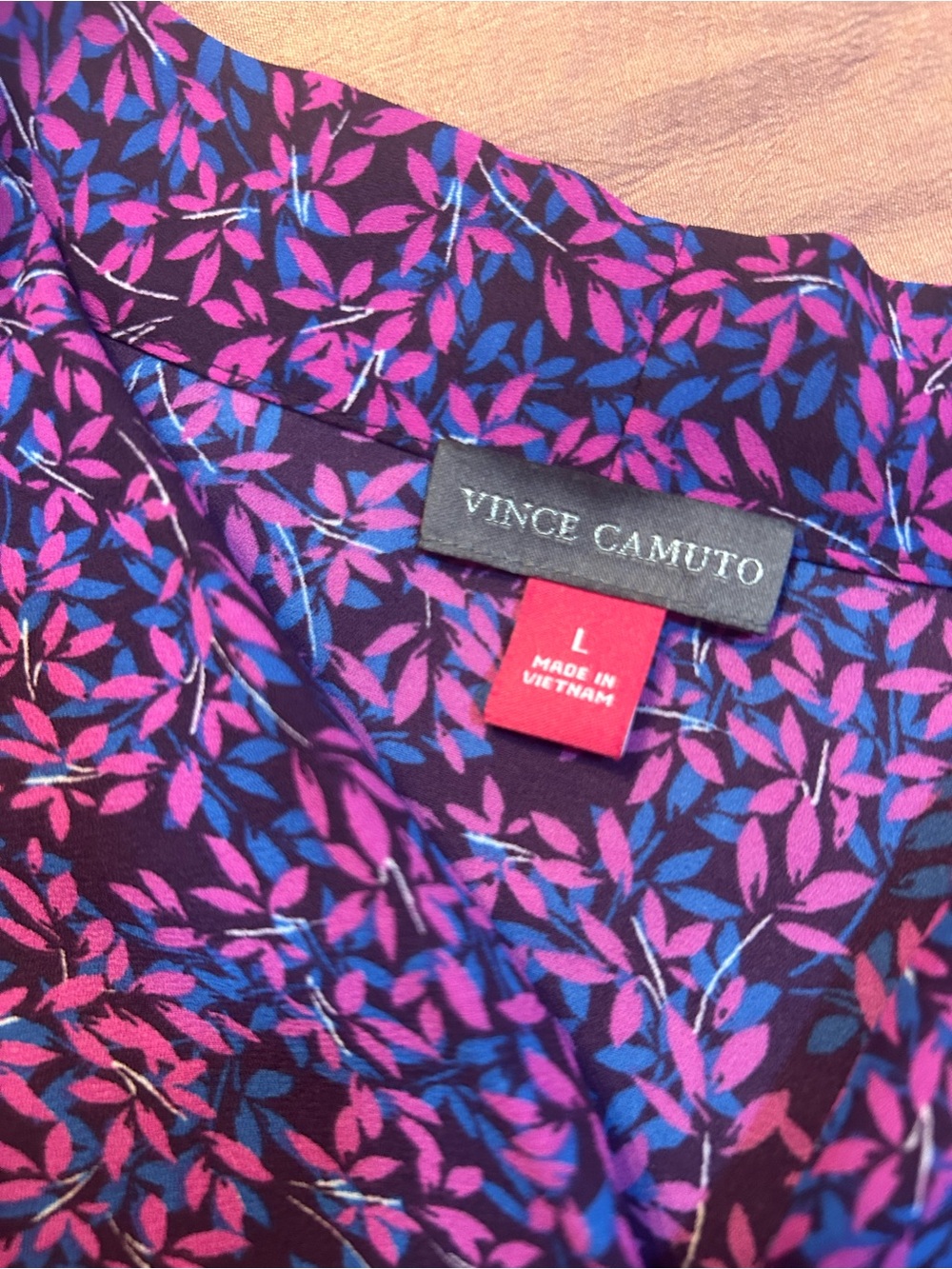 Vince Camuto Pink and Purple Sleeveless V-Neck Floral Camisole - Picture 4 of 4